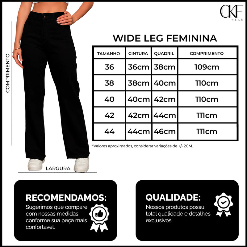 Calça Jeans Pantalona